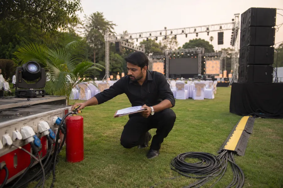 event venue booking in Hyderabad safety and power check