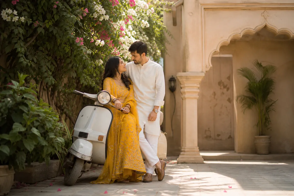 Multiple Stories in One Shoot Pre wedding photography ideas with themed sets for an Indian couple