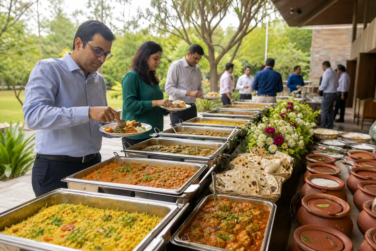 Indian lunch buffet included with a corporate day out package