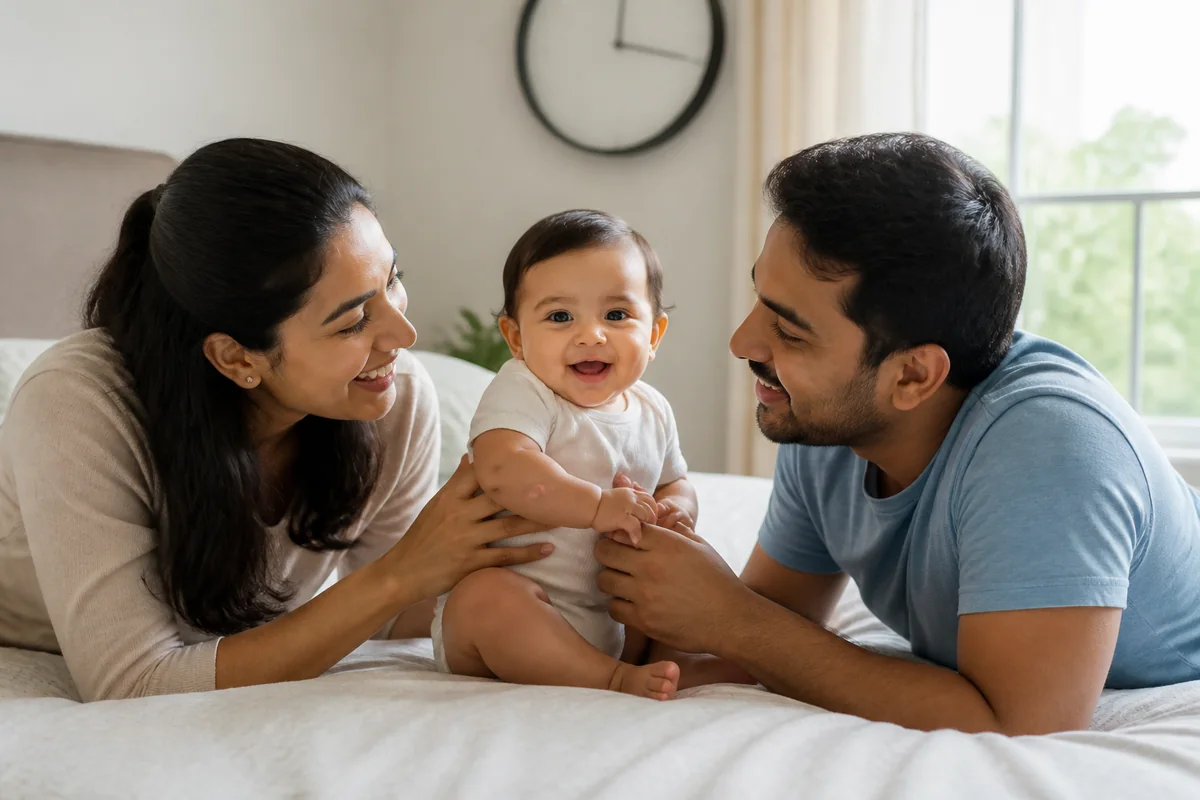 Parents planning a baby photoshoot around their child routine